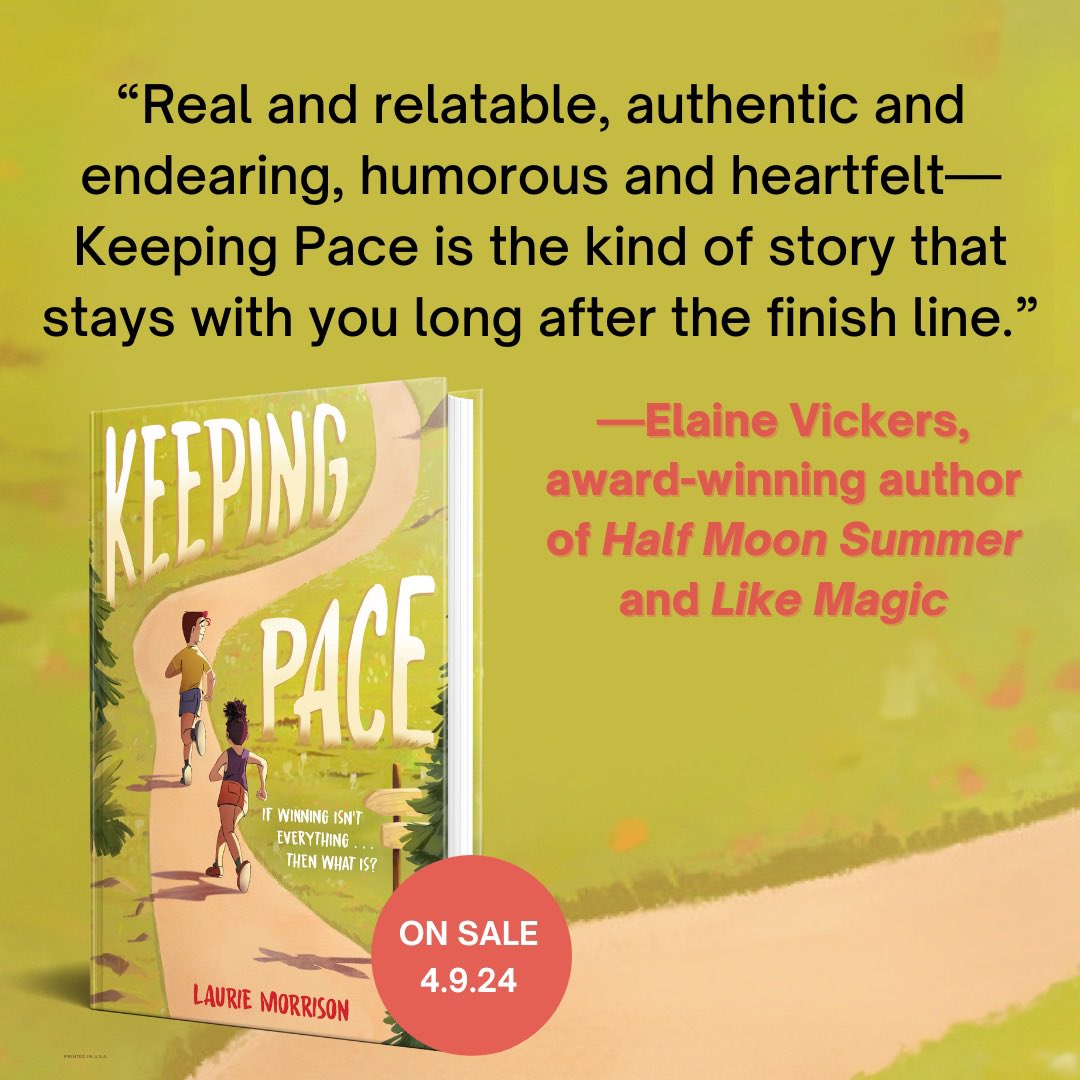 Thank you, @ElaineBVickers, for these kind words about #KeepingPace! I adored Elaine’s lovely half-prose/half-verse half-marathon MG novel, HALF MOON SUMMER, which I think would pair beautifully with KEEPING PACE! @abramskids @saraagent