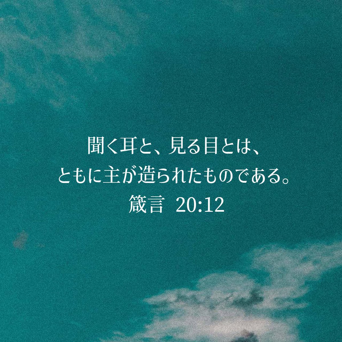 箴言 20:12 口語訳 [12] 聞く耳と、見る目とは、 ともに主が造られたものである。 #聖書 #Bible