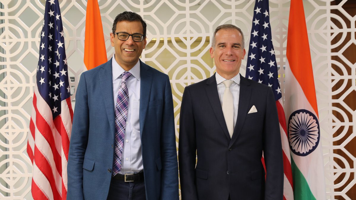 During my trip, I met with @USAmbIndia Eric Garcetti to discuss the decades-long US-India partnership. We covered many topics including technology's role in the work to end TB, primary health care’s power to reduce early mortality, and steps we can take to address lead exposure.