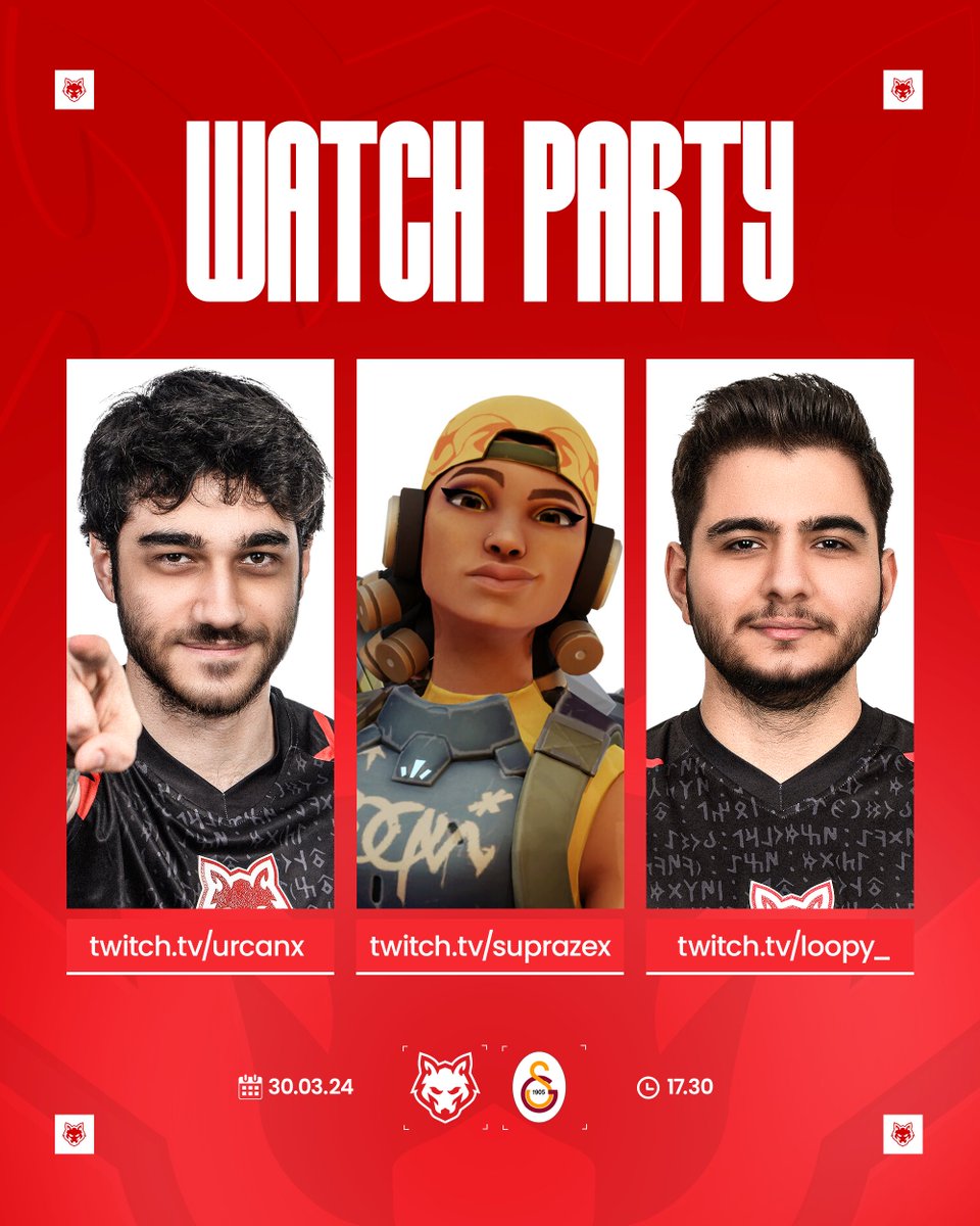 Bugün çok eğleneceğiz! 🤩 📺 twitch.tv/urcanx 📺 twitch.tv/loopy_ 📺 twitch.tv/suprazex #WeAreHOWL | #VALORANT