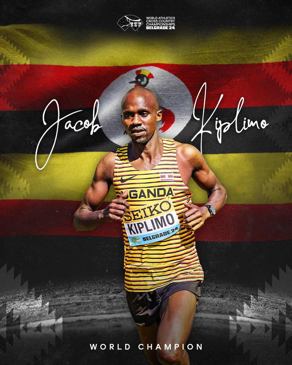 WORLD CHAMPION JACOB🥇 Uganda’s Jacob Kiplimo has retained the World Cross Country Title in a timing of 28:09 in the Senior men’s 10km at the #WorldCrossCountry2024 in Belgrade. Joshua Cheptegei finished 6th to bag a Team Silver for the senior Men’s Team, while the U20 women’s…