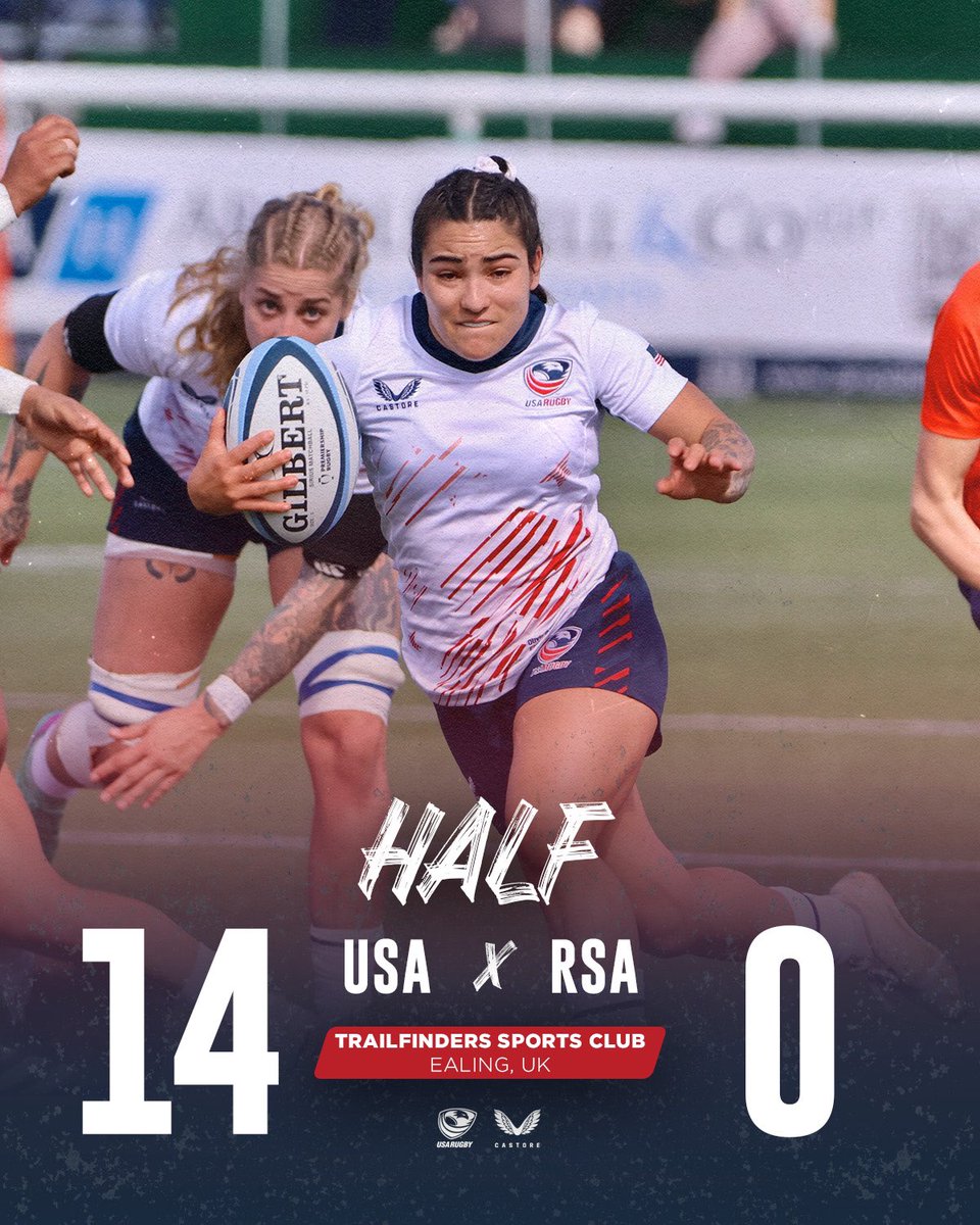 A shutout first half against South Africa, 40 more minutes to go. TRIES | G. Perris-Redding, K. Treder CONV | G. Cantorna (2)