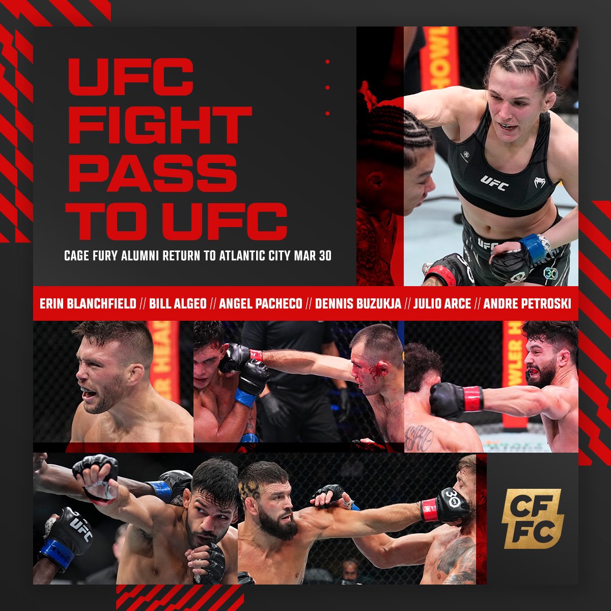 CFFCMMA's tweet photo. Cage Fury alumni are rolling deep!

Don’t miss #UFCAtlanticCity TONIGHT on @espn! https://t.co/0yHhq7PEtJ