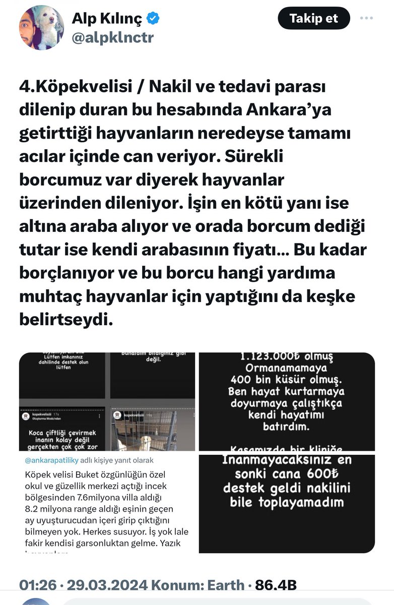 Aynı kişi ile ilgili Instagram’daki kitlesi için 1. paylaşımı yapıyor, X’deki kitlesi “köpek düşmanları”için 2. paylaşımı yapıyor. Alp gibi olma! Hayvanlar sizin etkileşim malzemeniz değil, şüpheniz varsa suç duyurusunda bulunun! #SokakHayvanlarıSahipsizDeğil