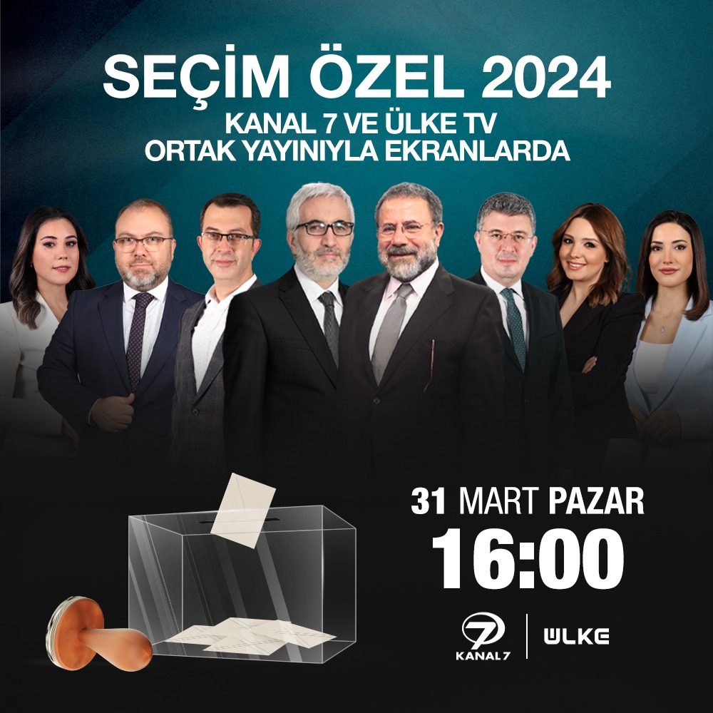 Türkiye sandık başına gidiyor seçimin nabzı Ülke TV ve Kanal 7’de tutuluyor. En hızlı, en güvenilir ve en doğru sonuçlarla Seçim Özel 2024 programı 31 Mart Pazar 16:00’dan itibaren Ülke TV ve Kanal 7 ortak yayınıyla ekranlarınızda. @gozyurek52 @mustafayildiztv @turgayguler…