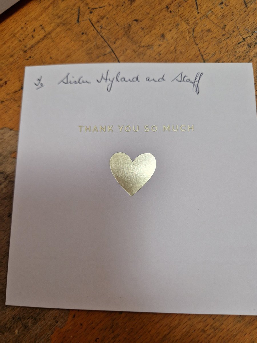 Lovely gifts received from one of our patients who is an ex nurse who wanted to say a big thank you for the excellent care she received on Ward A11. Excellent leadership and teamwork recognised. This highlights that Together Everyone Achieves More