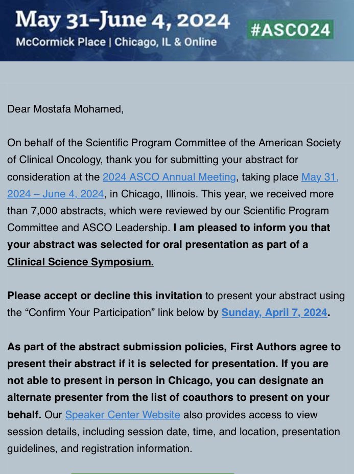 Excited to share that my PhD dissertation work examining primary treatment modification among older adults with cancer has been selected for oral presentation at the upcoming ASCO meeting #ASCO24. Grateful for this incredible opportunity! #gerionc @myCARG @URochester_SMD