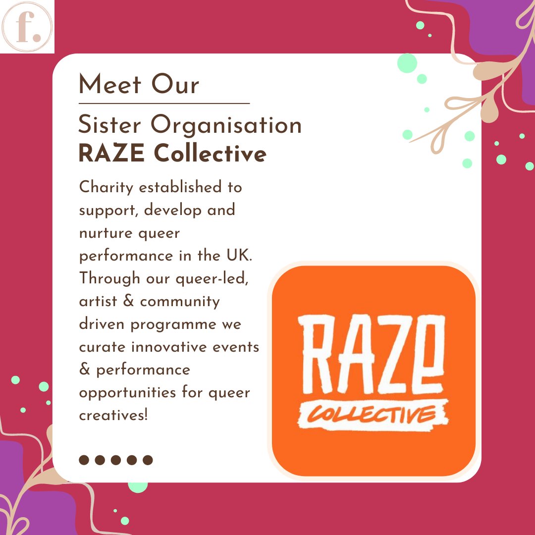 Our sister organisation Raze is a charity who elevate queer creatives through providing performances and events for them in the UK. 🌈🎭 Let's amplify queer voices and celebrate artistic innovation together! #queerart #supportqueercreatives'