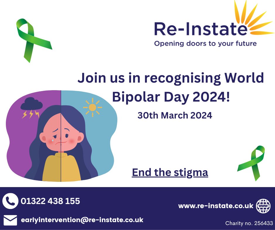 🌍 Today, we stand united for World Bipolar Day! 🌟 We believe in raising awareness and breaking down stigmas around mental health conditions. If you are facing poor mental health and need support with employment please contact 01322 438155💜 #WorldBipolarDay🎗️