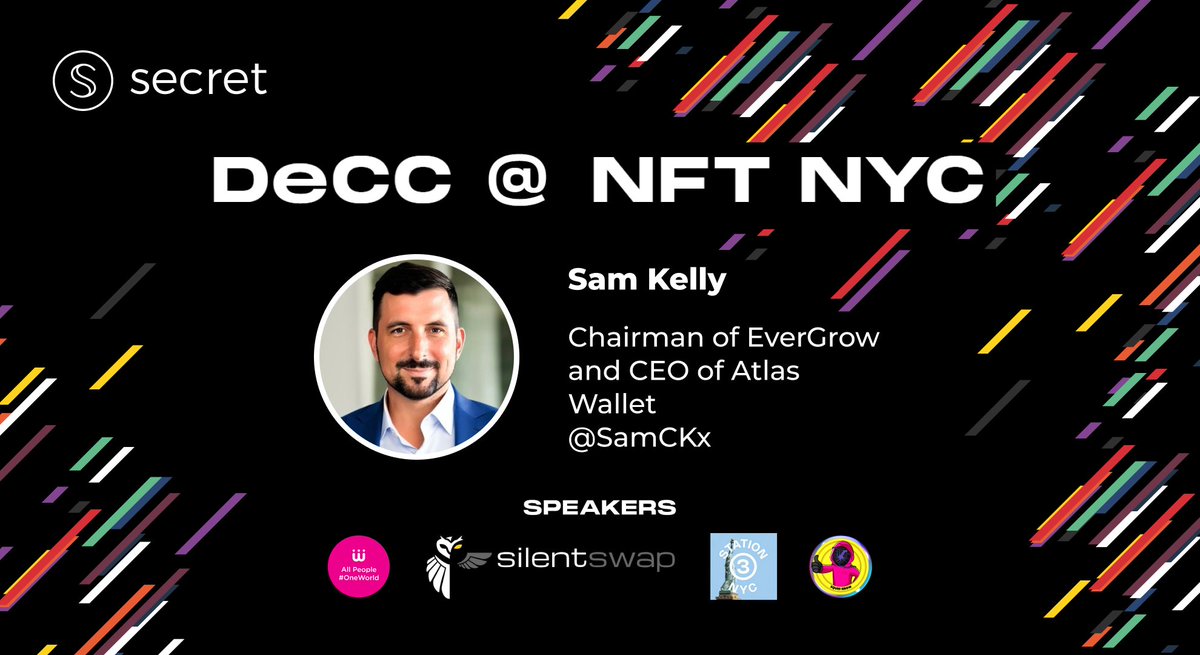 Our next speaker joining us next week for DeCC @ #NFTNYC is @SamCKx, The Chairman of @evergrowcoinEGC, and CEO of @AtlasWallet! Sam brings a powerful variety of high-caliber expertise in #Web3, technology, finance, and startups. Join us in NYC 👇 lu.ma/deccnftnyc2024