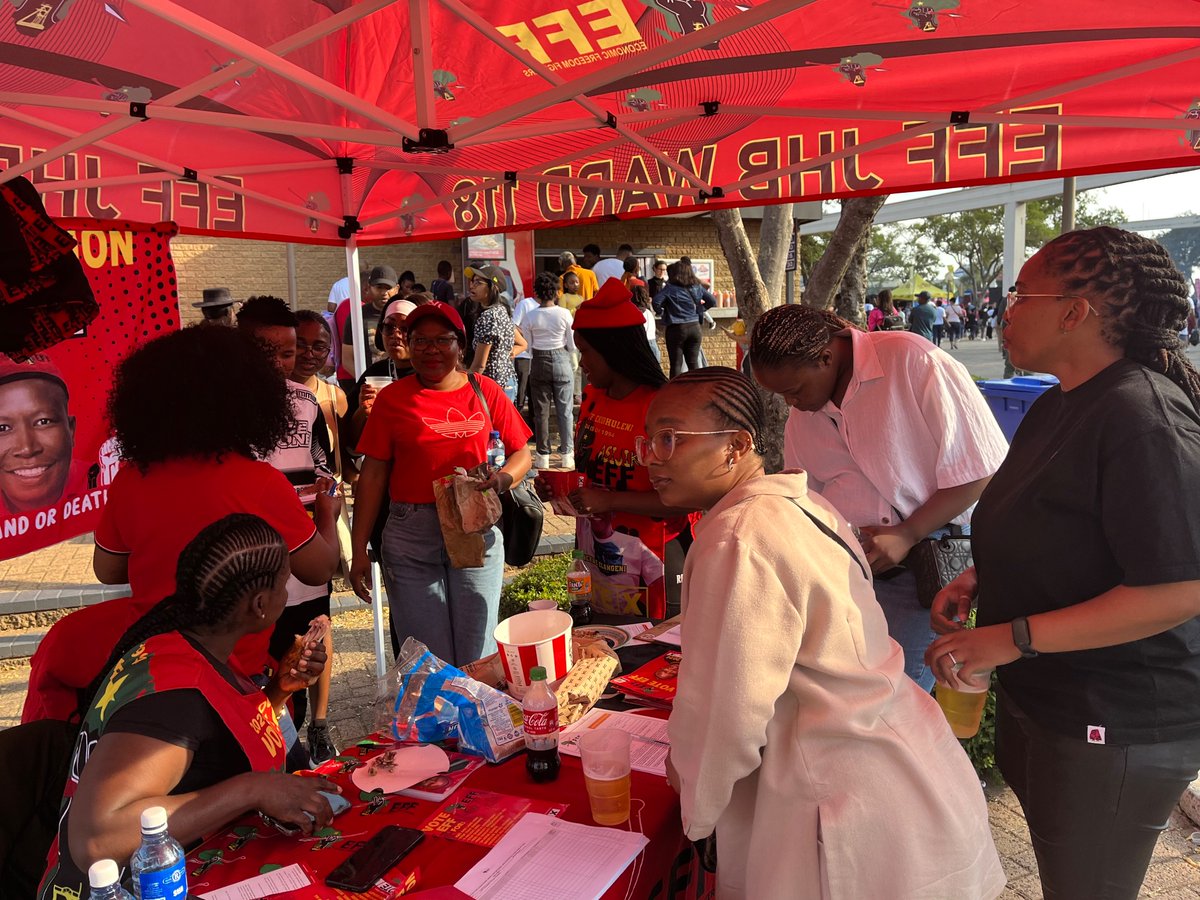 Many people are signing membership at the @EFFSouthAfrica stall at #RandEastershow2024