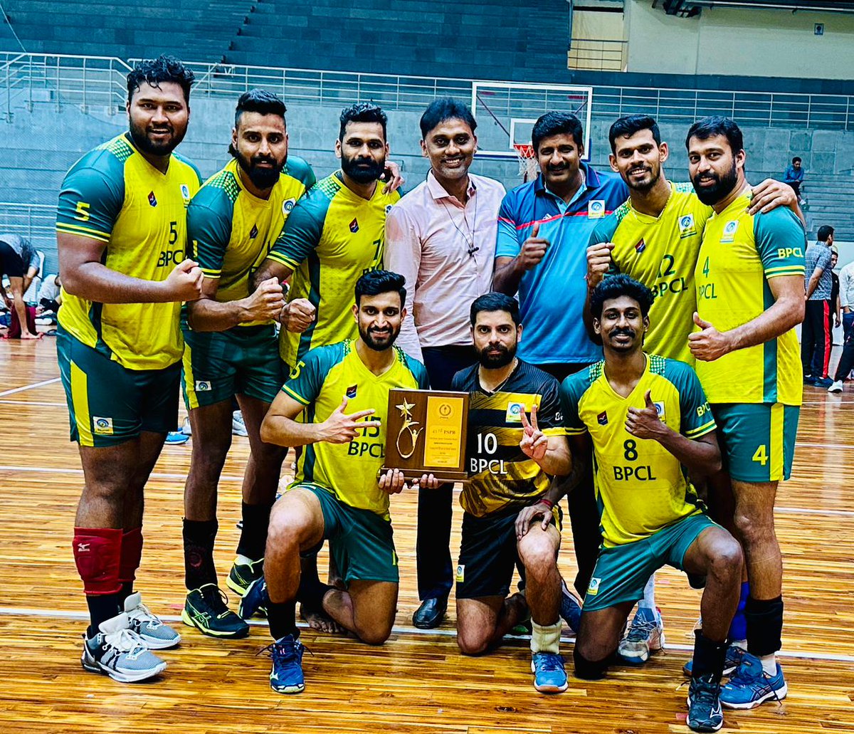 #BPCL wins the 43rd #PSPB Inter Petroleum #Volleyball tournament. In the finals BPCL crafted the smashing victory with a straight 3-set win over #ONGC. (Scores : 25- 22, 25 - 20 and 25-18 ).