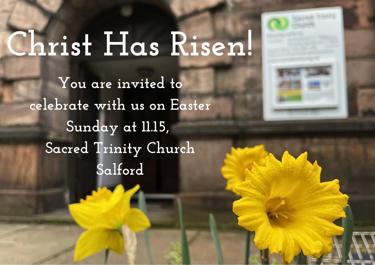 Join us tomorrow at 11.15 for a celebration of God’s new life bursting into the world! #easter #eastersunday #eastereggs #newlife #church #salford #manchester