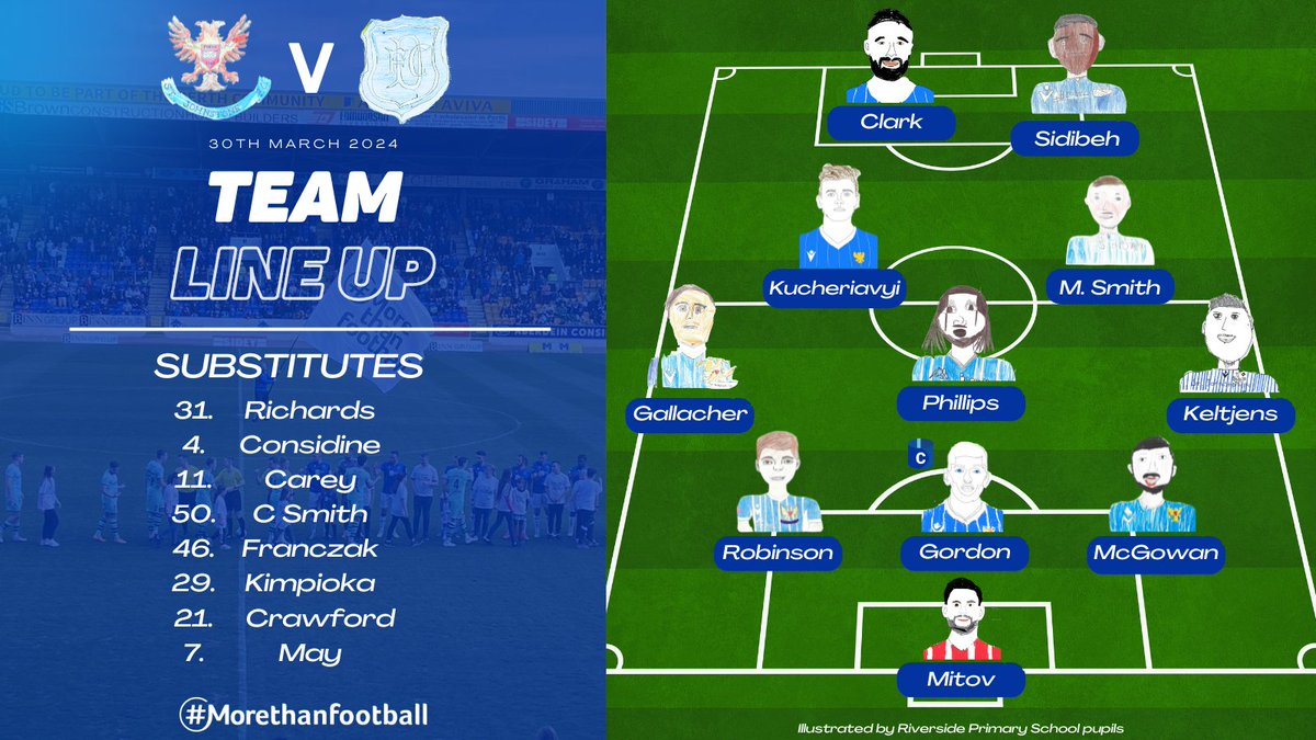 Saints in the Community (@saints_trust) on Twitter photo Todays <a href="/StJohnstone/">St. Johnstone FC</a> starting line-up to face Dundee!
Illustrated by pupils at <a href="/Riverside_Perth/">Riverside Primary, Perth</a> Todays <a href="/StJohnstone/">St. Johnstone FC</a> starting line-up to face Dundee!
Illustrated by pupils at <a href="/Riverside_Perth/">Riverside Primary, Perth</a>