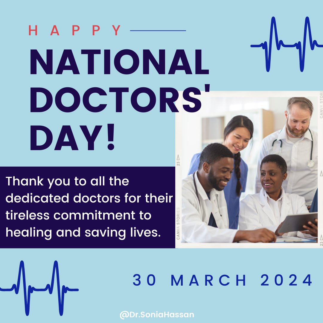 Happy National Doctors' Day! Today, we celebrate the incredible dedication, compassion, and expertise of all the doctors who work tirelessly to keep us healthy and cared for. #nationaldoctorsday #thankyoudoctors #healthcareheros