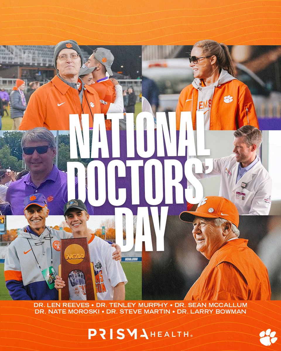 Happy National Doctors' Day 🧡 We're grateful for these fantastic doctors who continue to be great resources and provide care for our student-athletes! #GoTigers || @theprismahealth