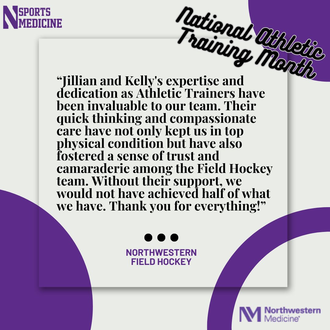 .@NUFHCats giving a round of applause for ATs Jillian Rubin & Kelly Sherman in honor of @NATA1950 National Athletic Training Month! . . . #NATM #NationalAthleticTrainingMonth #NATM2024 #AT4ALL #FromHeadToToe