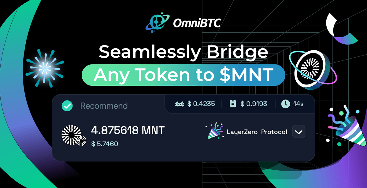 Convert your tokens to @0xMantle's $MNT effortlessly (even if you don't have one): 🔹 Cost: Just ~ $1 🔹 Perks: Bag 2.5 billion @ethena_labs shards (redeem to $ENA) & boost @LayerZero_Labs activity 🌟It's more than just a swap: app.omnibtc.finance/swap?fromChain…