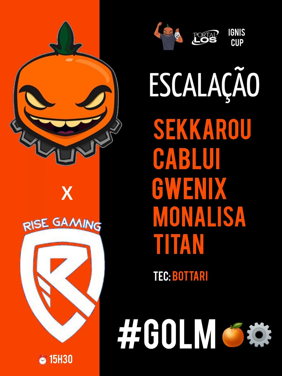 portaldalosgg's tweet image. Escalação da @LaranjaMecLos para o desafio diante da @RiseGamingBR as 15h30! 🧡

#IgnisCup | #goLM 🍊⚙️