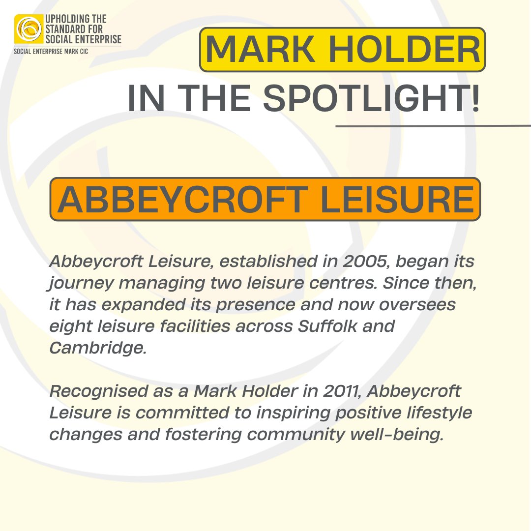 Join us in celebrating @AC_Leisure, our esteemed Mark Holder since 2011! Find out if your organisation is likely to qualify for the social enterprise accreditation. Take the eligibility quiz now. ➡️ socialenterprisemark.org.uk/do-i-qualify/