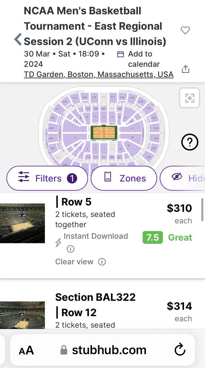 Wow..look at these ticket prices! #Elite8