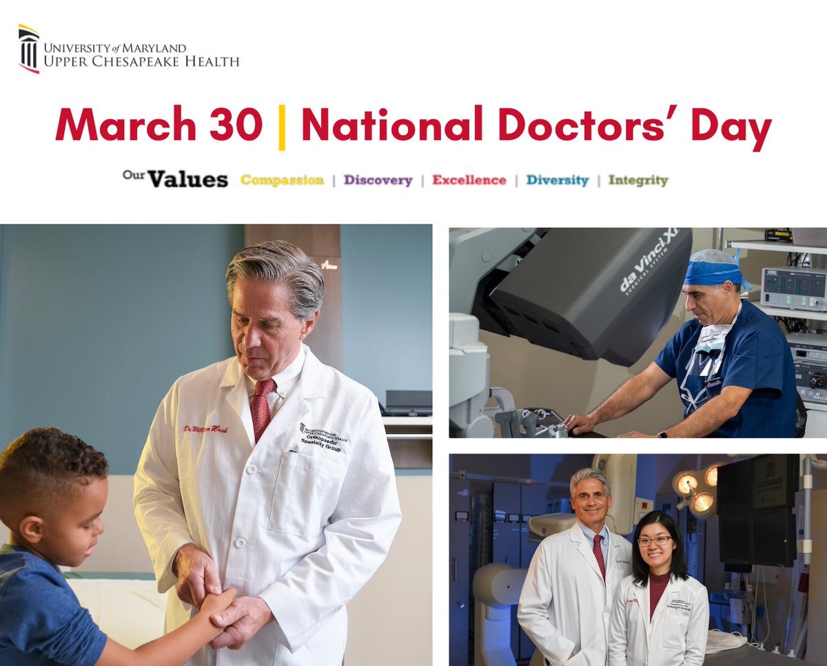 #NationalDoctorsDay serves as a moment to honor the dedication, skill and commitment of our physicians in providing quality health care. We employ over 650 medical staff physicians. Learn more about their areas of expertise and our health services at umms.org/uch