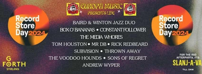 The Media Whores (@mediawhoresband) on Twitter photo Only 3 weeks until our next couple of gigs! A double header on Saturday 20 April <a href="/AudioGlasgow/">Audio Glasgow</a> with Snuff & in the afternoon <a href="/Europa_Music/">Europa Music</a> Stirling for <a href="/RSDUK/">Record Store Day UK</a>
Tickets selling fast for Audio, so don’t delay & miss out! Doors 6.30 for Audio!
#RSD24 - all year! Music 12-5pm Only 3 weeks until our next couple of gigs! A double header on Saturday 20 April <a href="/AudioGlasgow/">Audio Glasgow</a> with Snuff & in the afternoon <a href="/Europa_Music/">Europa Music</a> Stirling for <a href="/RSDUK/">Record Store Day UK</a>
Tickets selling fast for Audio, so don’t delay & miss out! Doors 6.30 for Audio!
#RSD24 - all year! Music 12-5pm