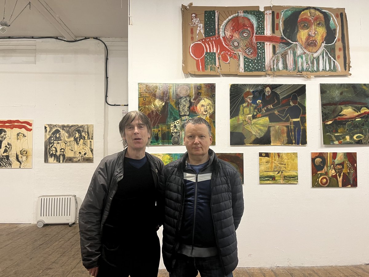 Stewart Home & Peter Carty after their talk about the representation of the London art world in their novels at Candid Arts in Islington last night....