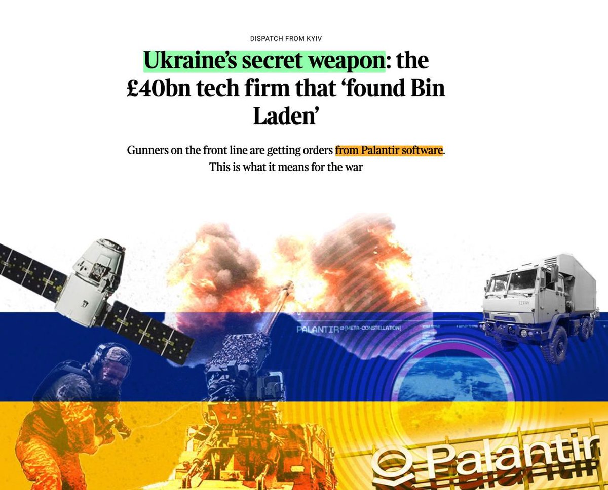 $PLTR is “UKRAINE’S SECRET WEAPON.” @thetimes dropped a new article disclosing precious detail on Palantir’s contribution. Learn more 👇