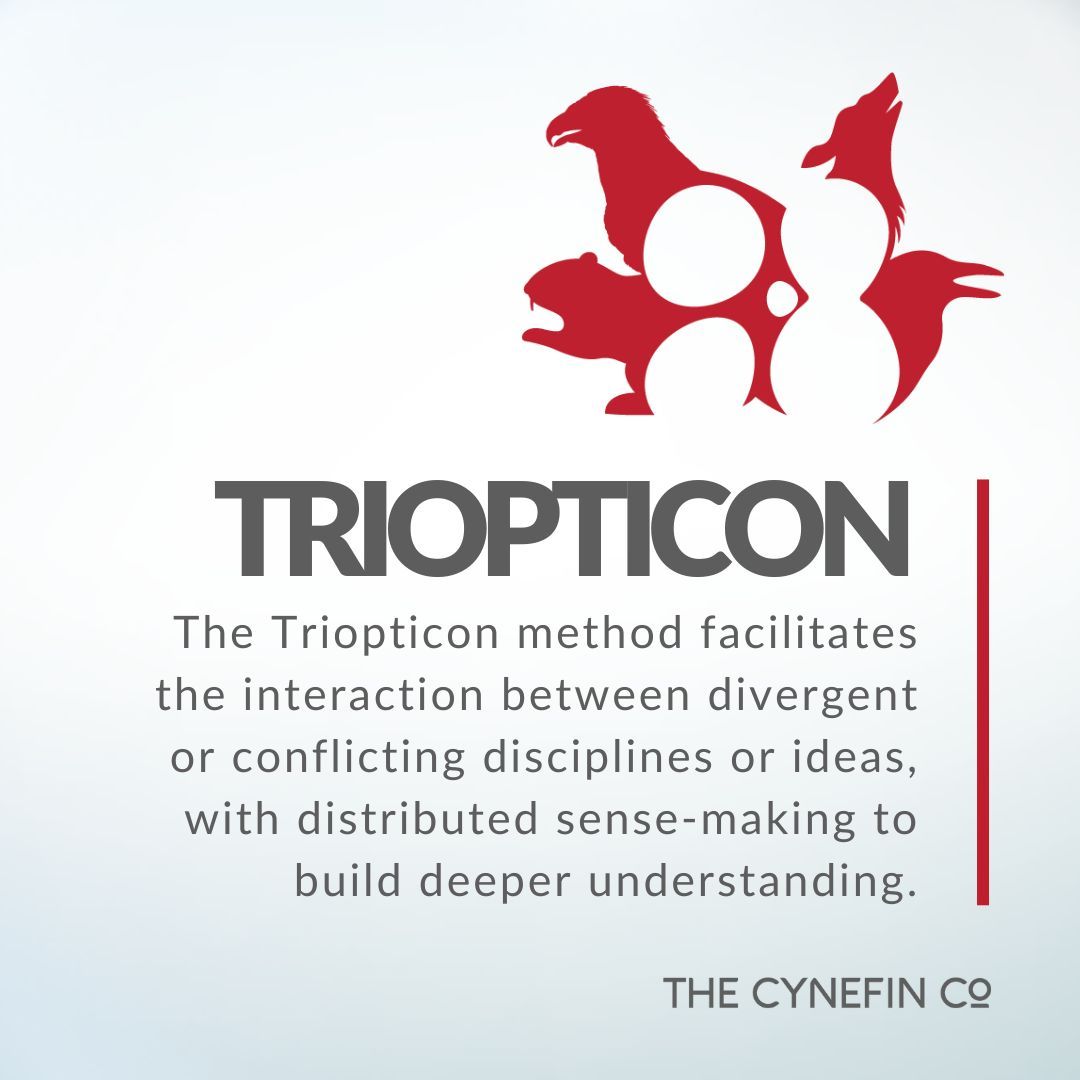 Tropticon is a formal workshop method. Discover our Triopticon 3-day workshop on #AI, #ML, and #ethics with @snowded @TheCynefinCo team, and our Eagles. Sponsorship options are available. Explore more on our website 🤜 hubs.la/Q02rdc5Q0