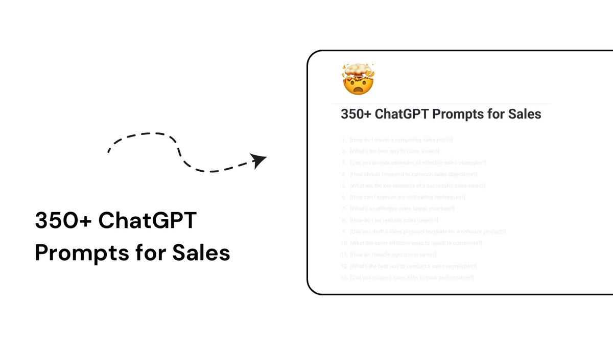 EricaClickup's tweet image. ChatGPT has 1000s of used cases
My favorite one?
In Sales
I have prepared 350+ prompts that I use on a weekly basis
Like, Repost & reply "Sales" & I'll DM link
(Must be Following so I can DM)