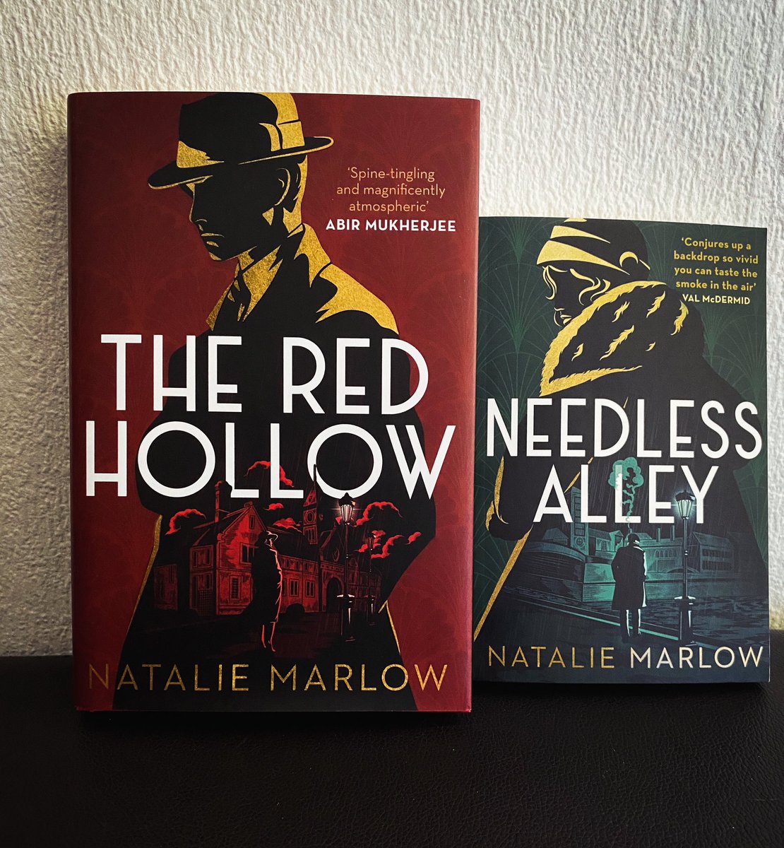Received these beautiful books from @BaskervilleJMP today and I can’t wait to read them! I do love some noir historical fiction! ♥️