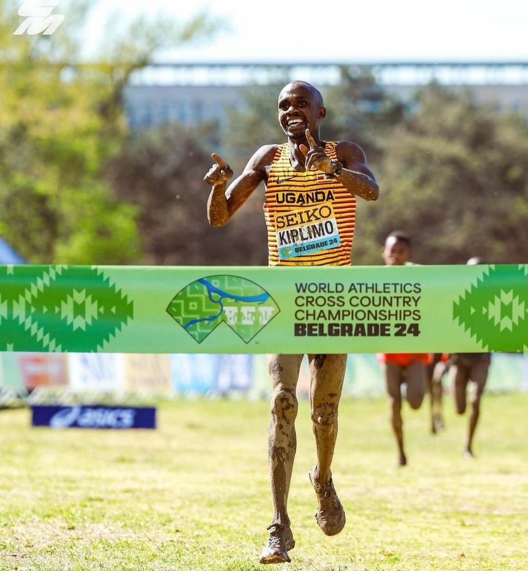#SportsUg | 𝐖𝐨𝐫𝐥𝐝 𝐂𝐡𝐚𝐦𝐩𝐢𝐨𝐧 🏅 At a timing of 28:09 in Belgrade, Jacob Kiplimo has retained his World Cross Country title! Congratulations Team Uganda! Jacob Kiplimo - 🏅 Joshua Cheptegei - 🥈 #WorldCrossCountry2024