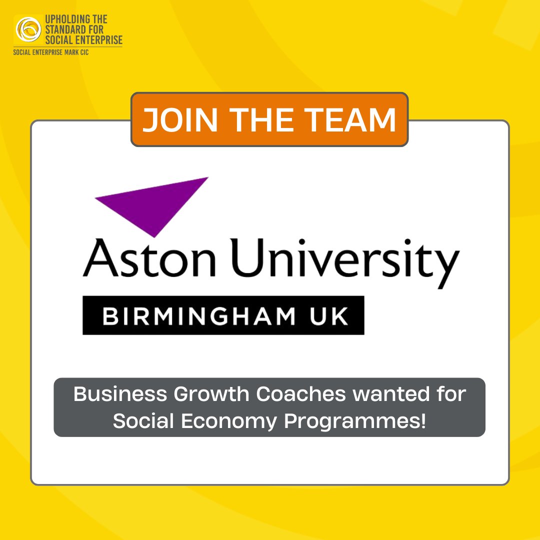 Aston University Centre for Growth is seeking dedicated Business Growth Coaches to join their Social Economy Growth Programmes! For inquiries, reach out to Carolyn Chapman-Lees (t-chapmac5@aston.ac.uk). #BusinessGrowth #SocialEconomy #CoachingOpportunity #AstonUniversity