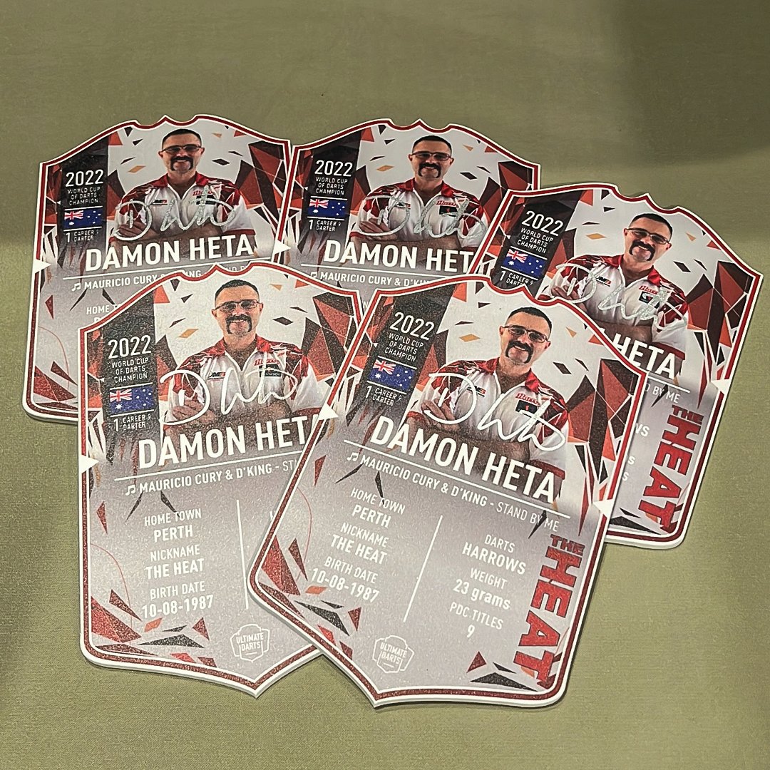 𝐍𝐎𝐓 𝐉𝐎𝐊𝐈𝐍𝐆! Get ready to snag your Damon Heta Ultimate signed card, launching April 1st! 🔥 Don't miss your chance to own a piece of darting history! 🏆