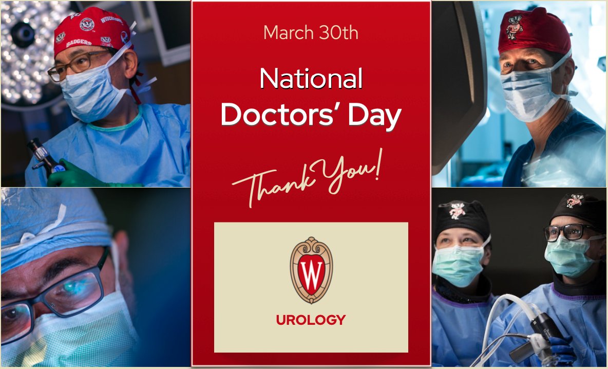 It's National Doctor's Day! Thank you to the incredible doctors at @WiscUrology for the dedication, skill, and compassion you bring to your work every day. #NationalDoctorsDay #Urology