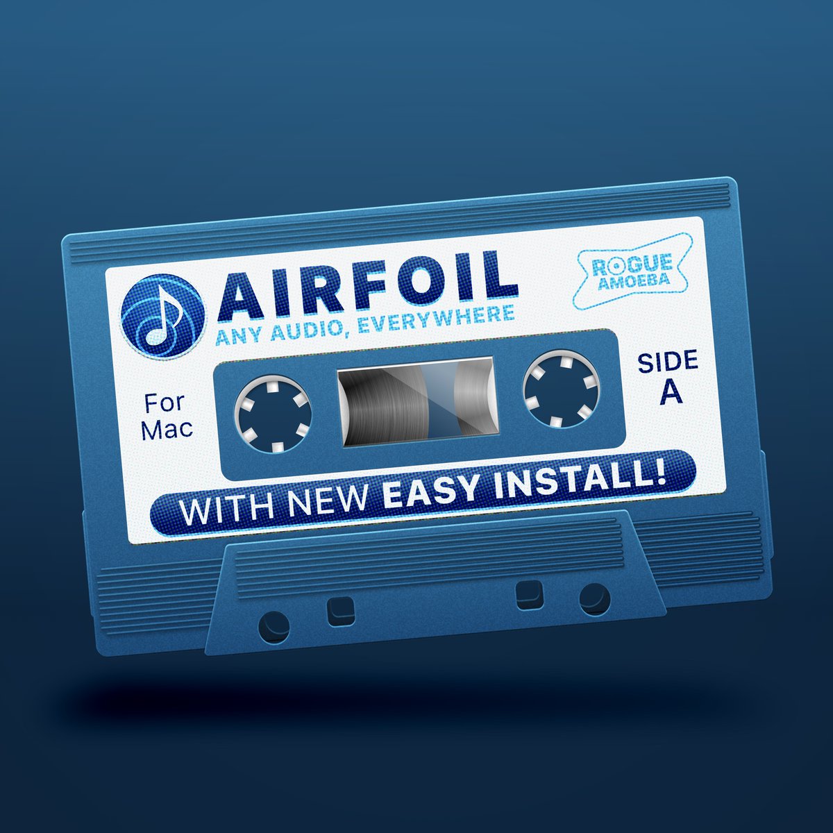 It’s been decades since Apple supported installing software by cassette like this. Don’t worry about it, though. Airfoil’s new easy install is available by downloading right from our site: rogueamoeba.com/airfoil/mac/ Get started streaming audio all around your house in seconds!