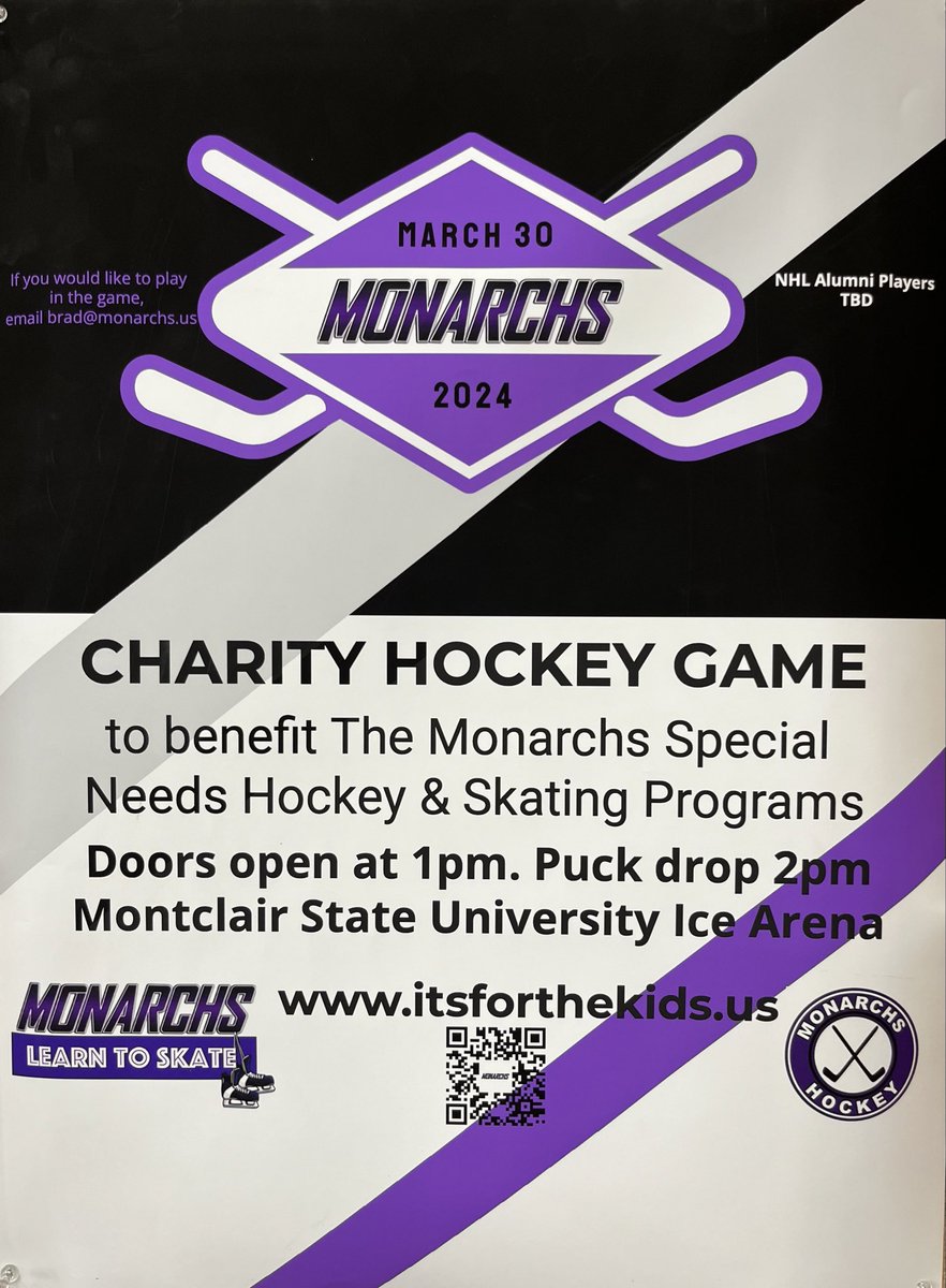 TODAY!! Participating NJ Devils Alumni
<a href="/KenDaneykoMSG/">Ken Daneyko</a> - Bruce Driver - Grant Marshall - Randy Velischek - Colin White - Travis Zajac
1:45pm at Montclair State Ice Arena