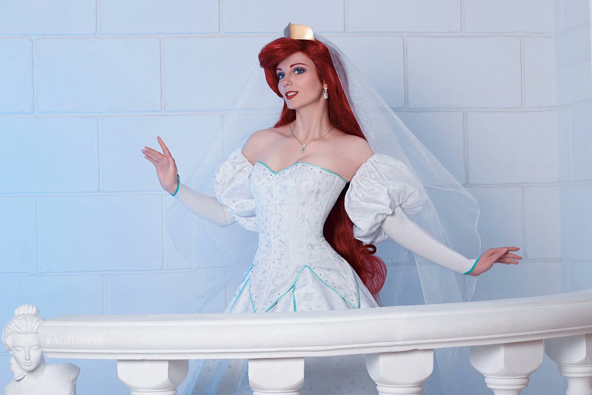 My Ariel in a wedding dress 🩵 #ariel #thelittlemermaid #weddingdress #arielcosplay