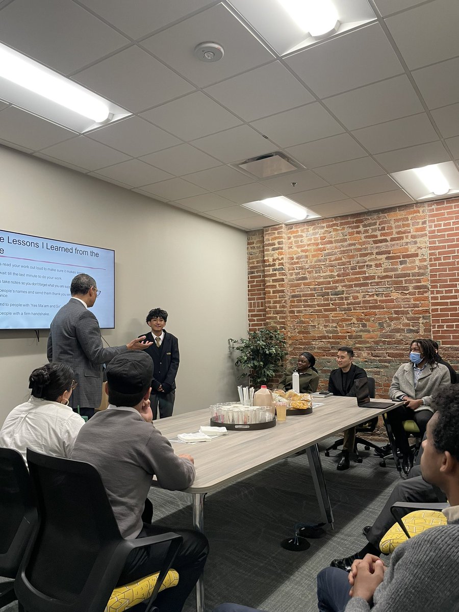 Our @CristoReyATL Work Study Intern Bryan presented his Project CEO! Bryan discussed his journey throughout his internship, culminating in the opportunities to shadow the Department of Corrections and @ATLPublicWorks, and to interview @ATLParksandRec Commissioner Cutler.