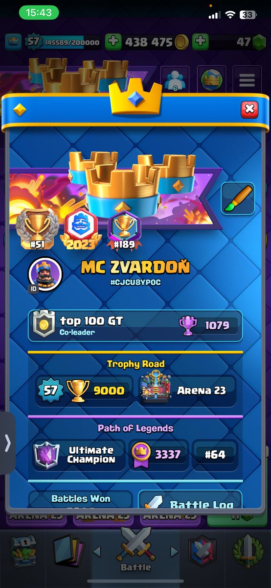 Hopefully top 100 this season 🙏
Huge Thanks for <a href="/PENYS69/">MoizCR</a> and <a href="/typek_cr/">týpek™</a> .
But Its no over
