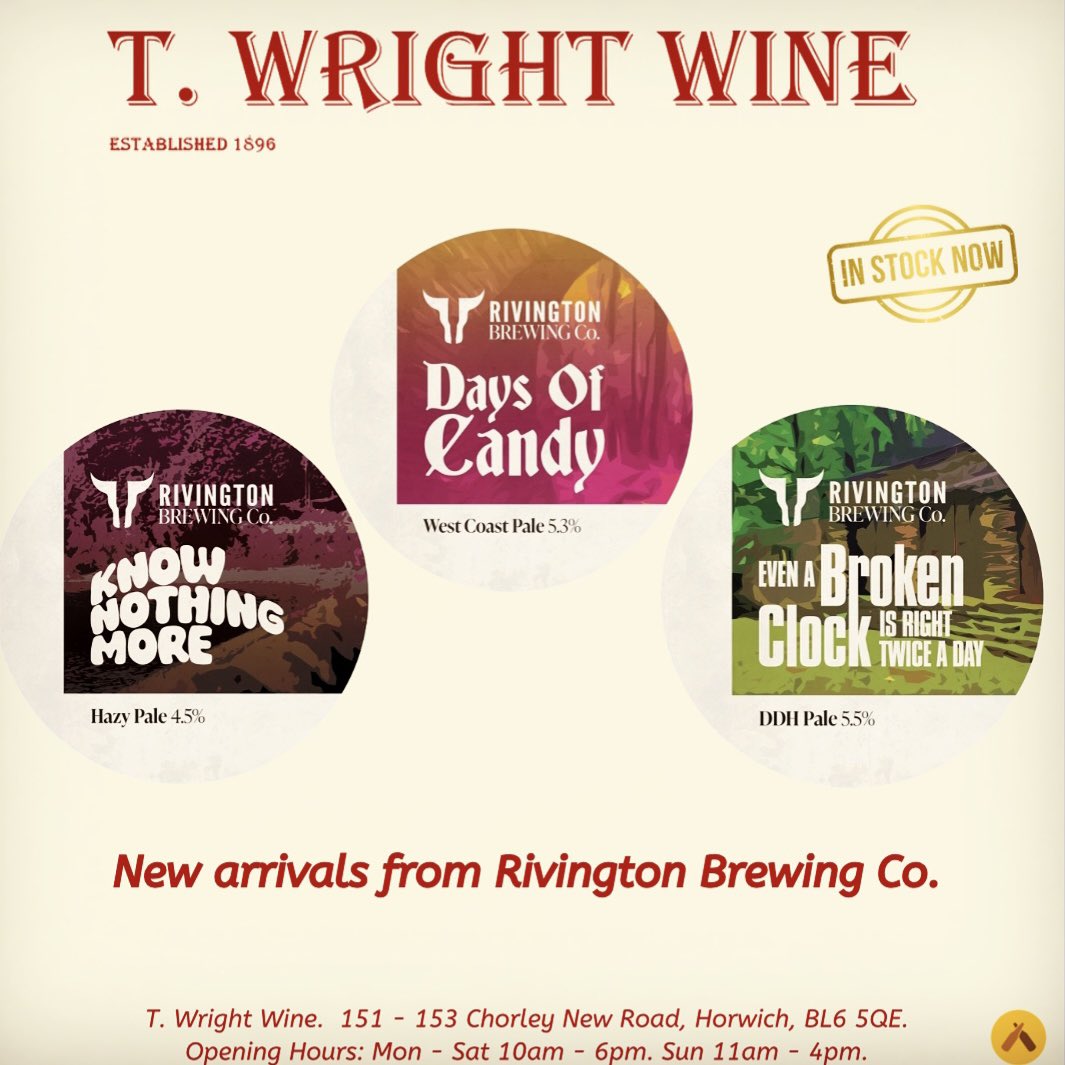 📣📣NOW IN STOCK🍻 More beers hitting the shelves….this time from @rivingtonbrewco Find us on #Untapped #CraftBeer #Horwich #rivington #rivingtonbrewingco