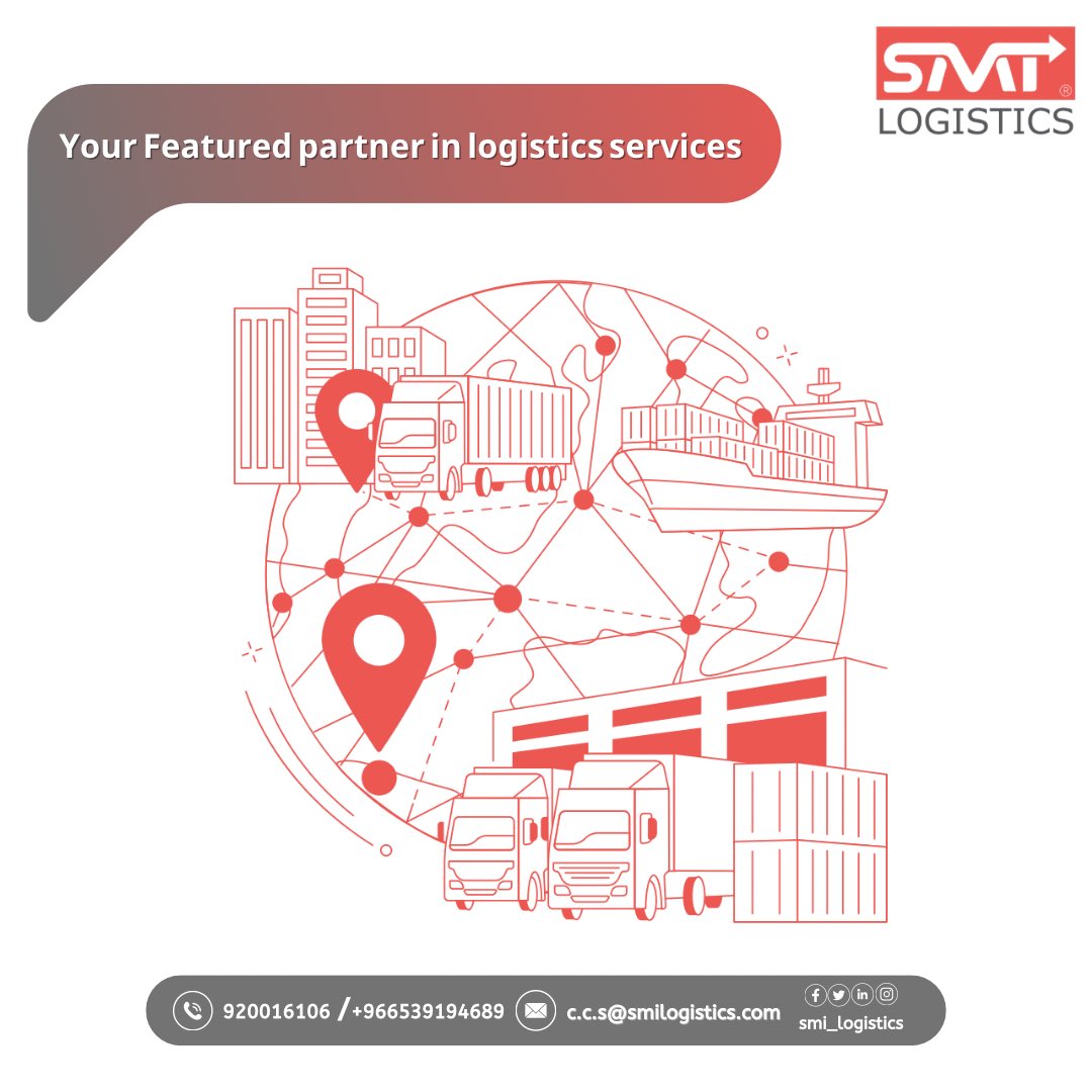 SMI logistics .. Your featured partner in logistics services .
smilogistics.com
+966539194689
920016106
 c.c.s@smilogistics.com
#smi_logistics #logisticscompany #freightforwarding #shippingworldwide #customsclearance #vision2030 #landfreight #aircargo #seafreight @omar_smi