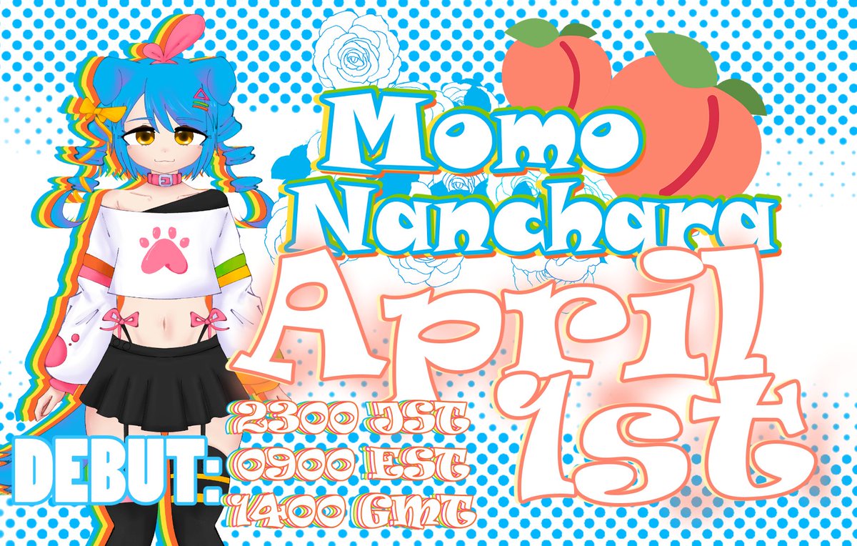 momonanchara's tweet photo. KonbanWAN! JP/EN Vtuber Momo Nanchara dayo! I will debut in a couple days on my birthday! April 1st! Please look forward to it dayo~! ☆彡🍀
2300 JST!
1400 GMT!
09 EST!
🍑TWITCH: https://t.co/7N44f87dDs
#桃犬絵 https://t.co/wbzTjodIyE