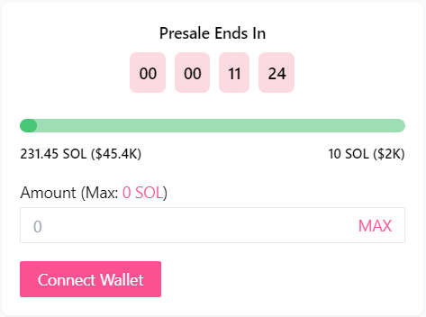 $SIB launches within 10 minutes!

You still have a few minutes to purchase on presale

We will make history! The best Solana memecoin ever.

Join our tg: t.me/sillybirdtoken