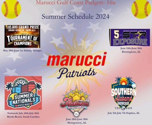 My upcoming travel ball schedule!! We are going to some big showcases this season! <a href="/GCMSportsAL/">Gulf Coast Media Sports</a> <a href="/GCoastAthletics/">Gulf Coast Athletics</a> <a href="/PlayBookAthlete/">PLAYBOOK ATHLETE</a> <a href="/ExtraInningSB/">EXTRA INNING SOFTBALL</a> <a href="/HallTechSports1/">Hall-Tech Sports</a> <a href="/TopPreps/">TOP PREPS - Free Sports News, Videos & Information</a>