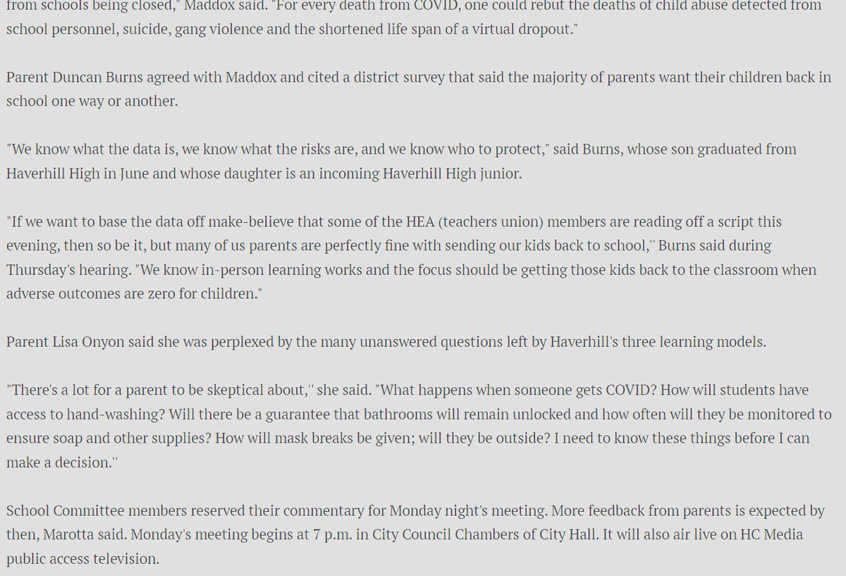 @RepGeoffDiehl @BostonGlobe @masslivenews @GBH @politicoma There will NEVER be an apology. @MassDems happy to take MTA's monies to destroy our kids. Those of us who showed up at School Committees were labeled domestic terrorists, or in @WHAVRadio case, lost revenues for printing opinions:

eagletribune.com/news/haverhill…
whav.net/2020/08/10/let…