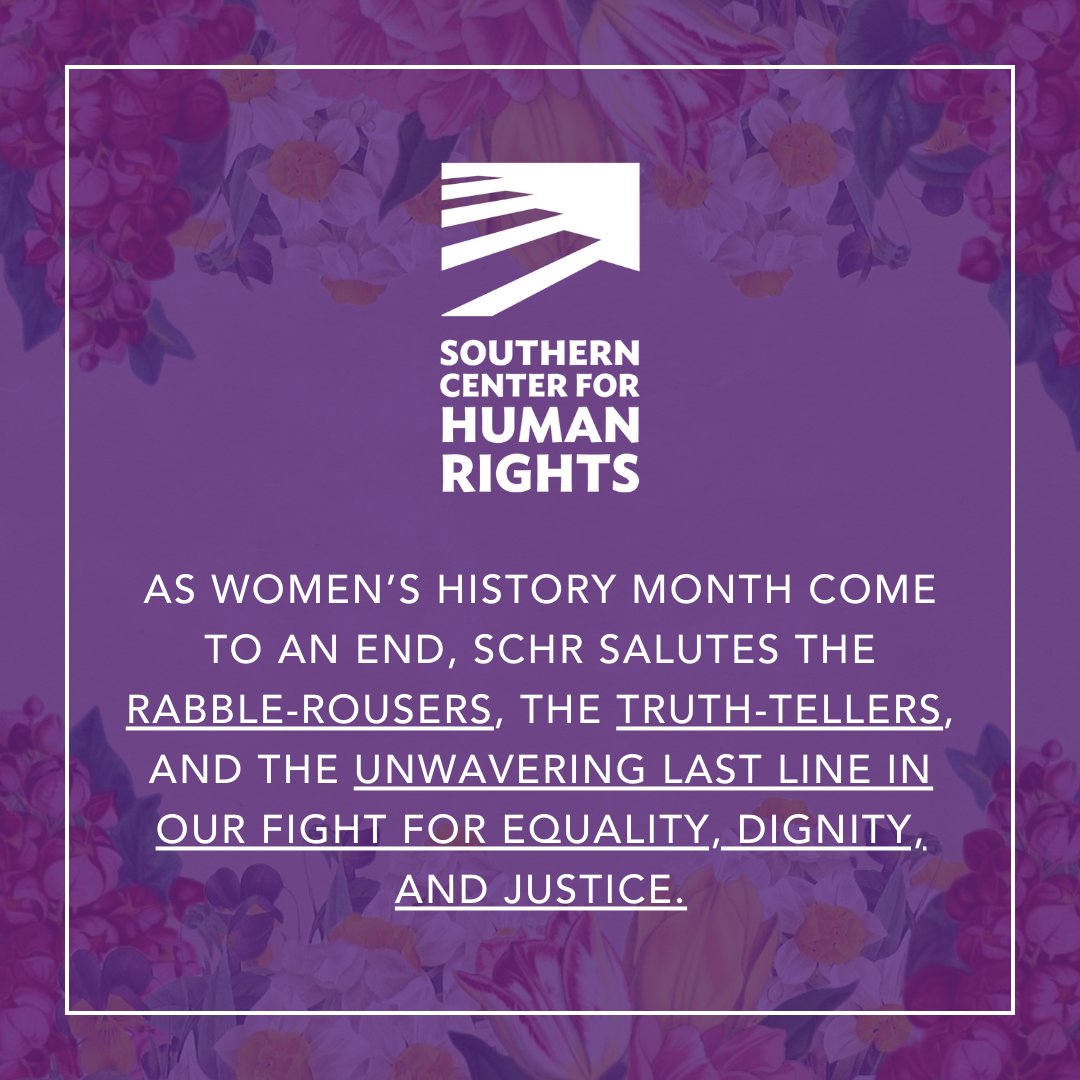 As Women’s History Month ends, SCHR salutes the rabble-rousers, the truth-tellers, and the unwavering last line in our fight for equality, dignity, and justice. mailchi.mp/schr/the-unwav…