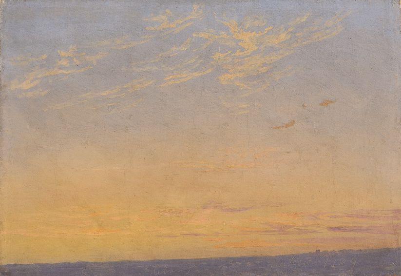 Ist es nicht schön, dass es abends wieder länger hell ist? Wir freuen uns schon darauf, wenn der Abendhimmel wieder so aussieht wie bei #CasparDavidFriedrich. In dieser Ölskizze wirkt es, als sei die Landschaft im Gegensatz zu dem eindrucksvollen Himmel nebensächlich geworden.