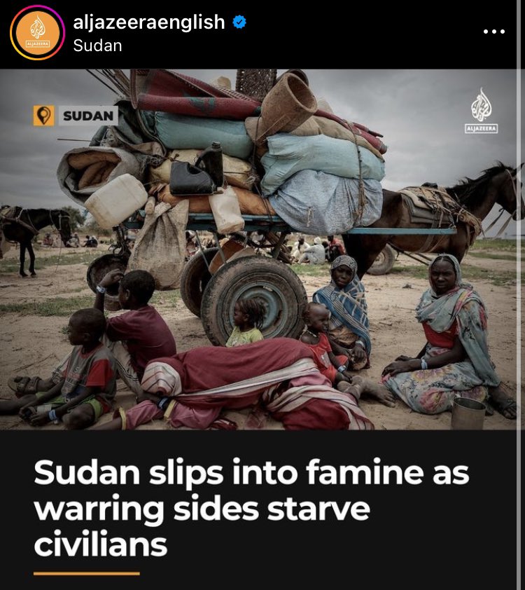 another example of the media being completely useless about the way they speak about the war. saying 'Warring sides' does absolutely nothing for the cause. There are no 'warring sides', there's a militia killing and starving people, it's really not that difficult.

#SudanWar